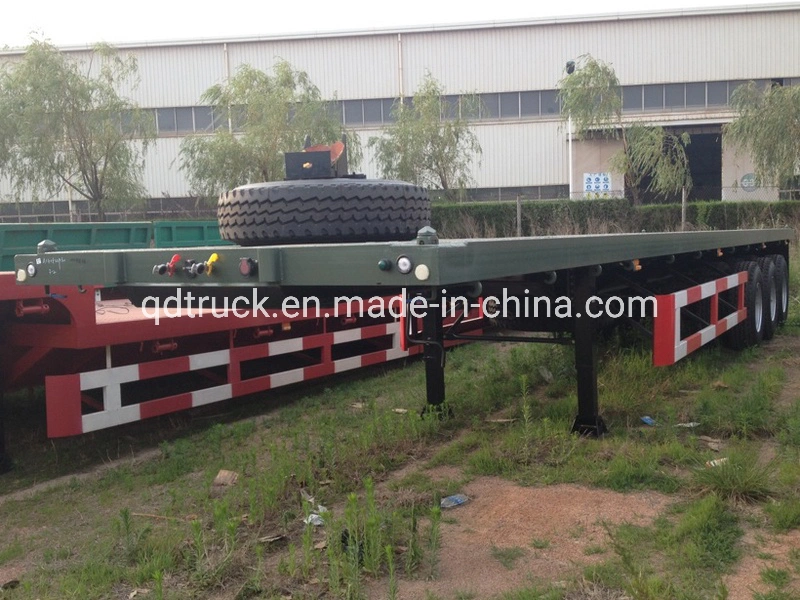 Container Carrying Flat Deck Flatbed Truck Semi Trailer for Sale