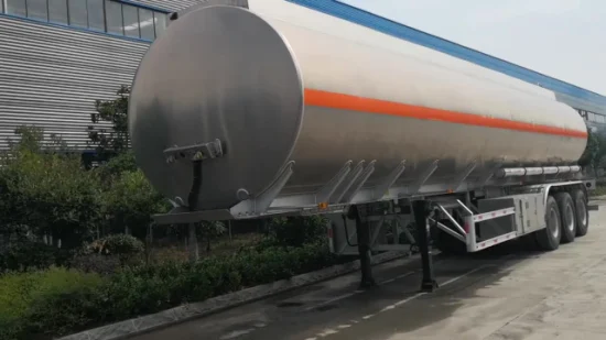 Semi-reboque de tanque de combustível de liga de alumínio de 3 eixos Jushixin, reboque de tanque de combustível de 42000 litros, semi-reboque de tanque de combustível de liga de alumínio