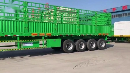Semi-reboque de caminhão de carga com cerca de 60 toneladas de 3 eixos e parede lateral rebaixada