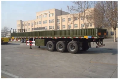 Semi-reboque de parede lateral 13m 3 eixos 60 ton 600mm Semi-reboque de parede lateral para transporte de carga