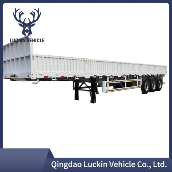 Porta-carga seca Dropside 3 Eixos Reboque de mesa lateral Semi-reboque 40 FT Dropsides Reboque de plataforma Reboque lateral