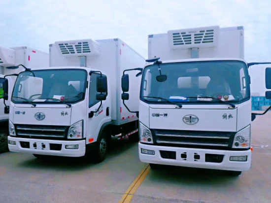 Vendas com desconto Caminhão leve com freezer 4x2 FAW 3~5 toneladas LHD RHD Refrigerador Caminhão refrigerado