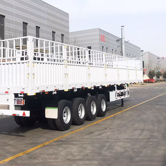 3 Eixos 40FT 60ton Parede Lateral Reboque de Caminhões Laterais para Venda Semi Reboque de Cerca de Estaca de Colheita de Cana de Açúcar Personalizado